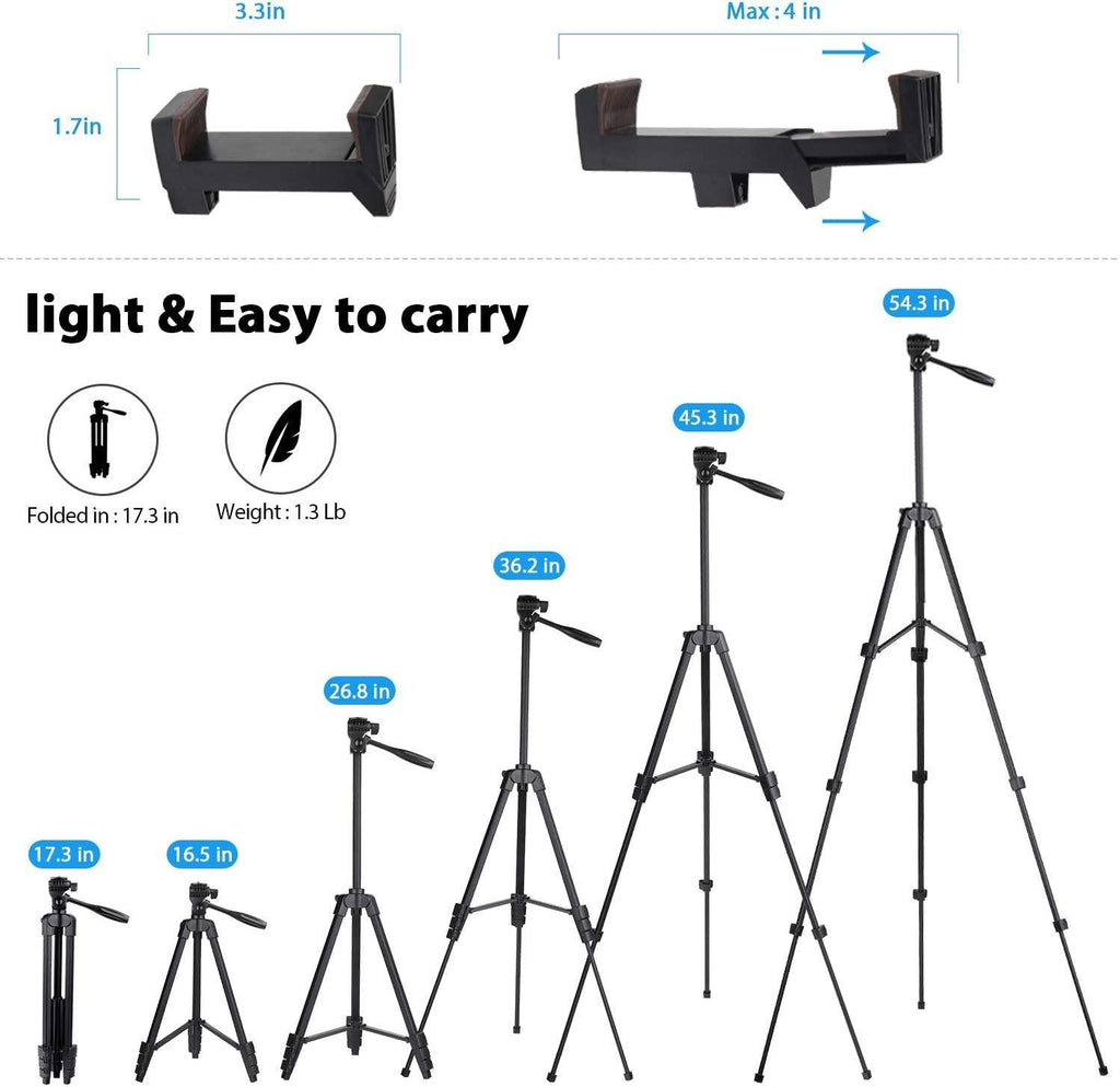 Osaka OS 550 Tripod 55 Inches (140 cm) with Mobile Holder and Carry Case for Smartphone & DSLR Camera Portable Lightweight Aluminium Tripod