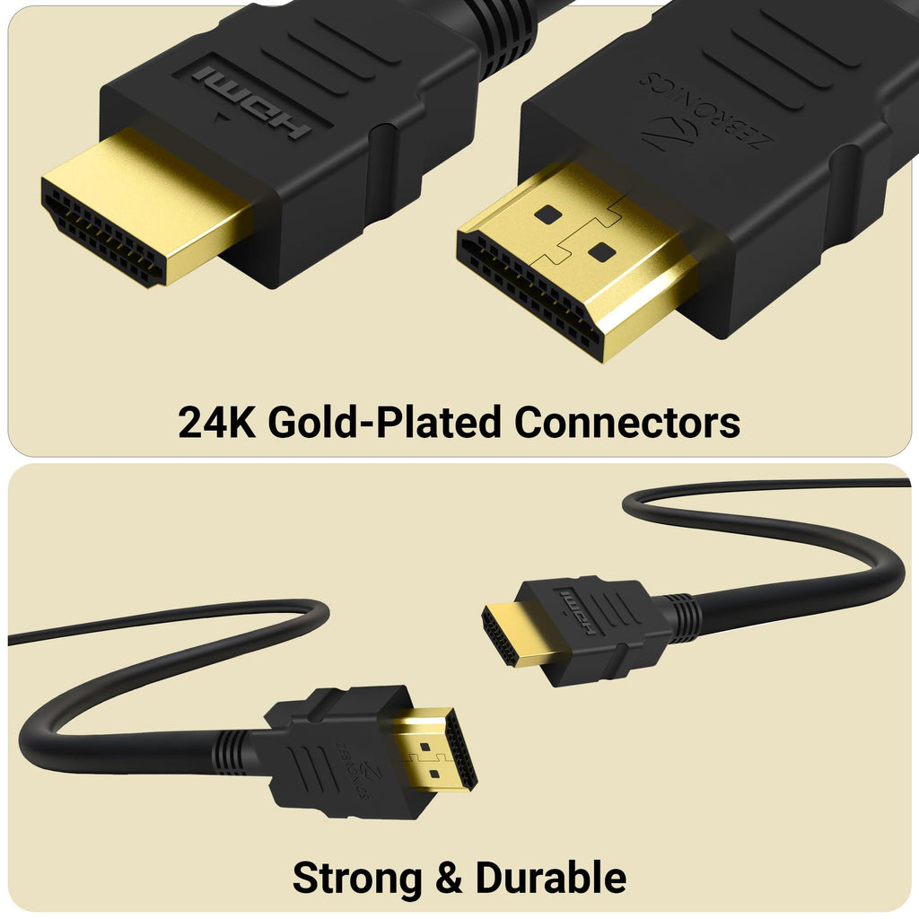 ZEBRONICS Haa1020 Hdmi 2.0 Cable - Hdmi Arc Enabled | 18 Gbps | 4K 60Hz | 1080P 240Hz | Strong & Durable | Supports Up To 32 Audio Channels | 1 Meter, Black