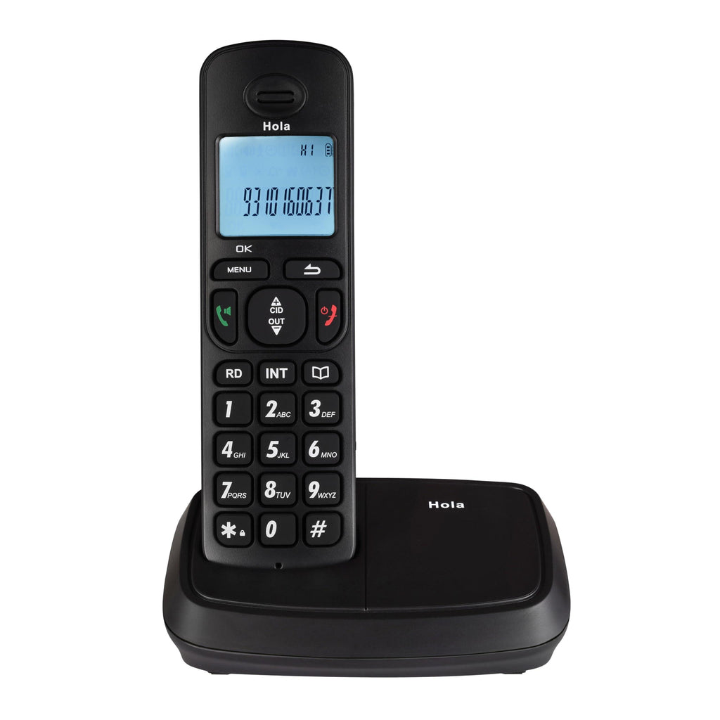 Hola ! Tc 700 Cordless 2.4Ghz Landline Phone with Caller Id Display, Stores 50 Contacts, Upto 8Hrs of Talk Time, Solid Build Quality, Alarm Function, Auto Answer, Mute & Flash Function