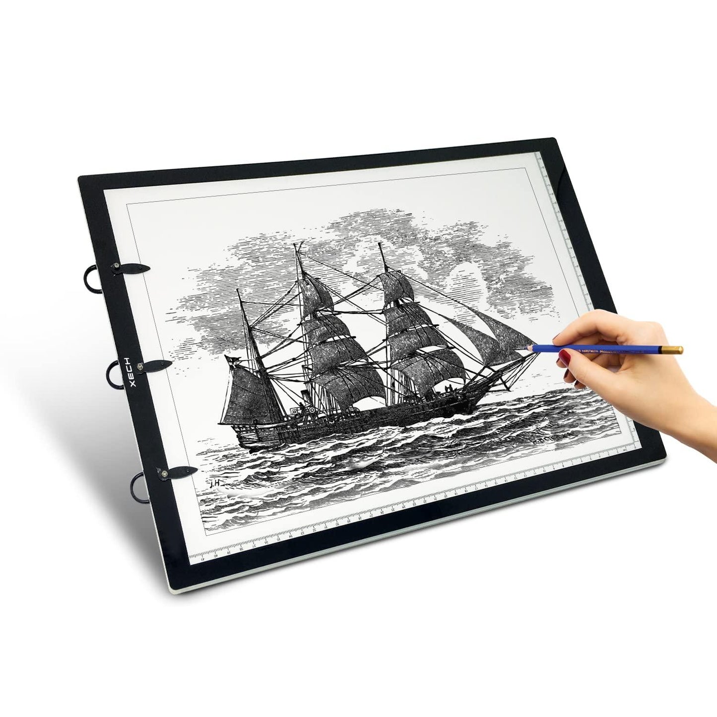 XECH Sketch Pad LED Drawing Board A3 Size X-Board Big Tracing Boards For Kids Artists Students USB Powered with Adjustable Brightness & Touch Sensors Xray View Box Light Board for Doctors (A3 Size) (White)