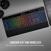 Corsair K57 RGB Wireless Gaming Keyboard with Slipstream Wireless Technology, Backlit RGB LED, Black