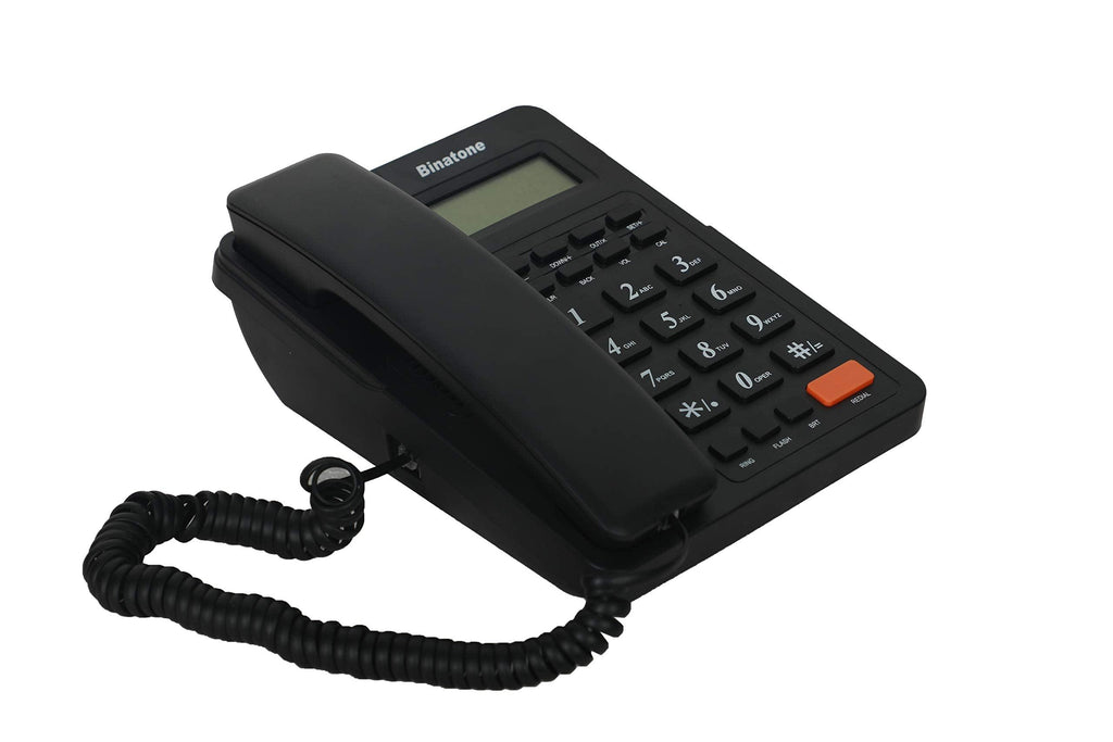 Binatone Spirit 221 Basic Corded Landline Phone with Display for Office & Home (Black)