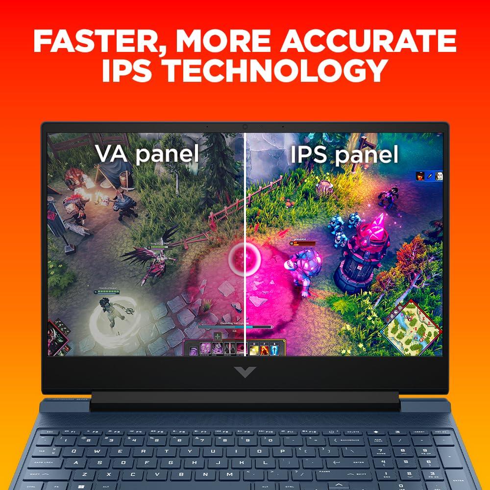 HP Victus Gaming Laptop, AMD Ryzen 5 5600H, 4GB RTX 3050 GPU, 15.6-inch (39.6 cm), FHD, IPS, 144Hz, 16GB DDR4, 512GB SSD, Backlit KB, B&O, 9ms response time, Dual speakers (Blue, 2.37 kg), fb0106AX