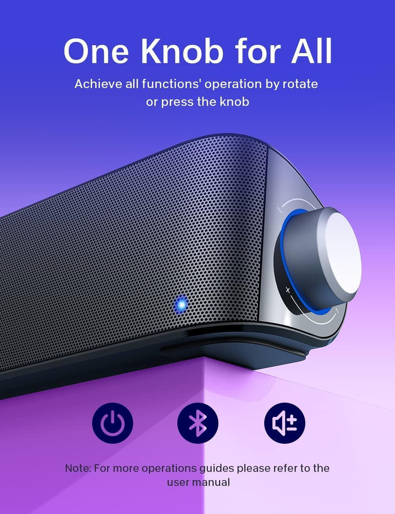 Nylavee Bluetooth Soundbar Speakers,Hifi Sound Quality Sound Bar,Usb Powered Pc Speakers,Bluetooth 5.0 And 3.5Mm Aux-In Computer Speakers For Desktop,Laptop,Pcs,Monitor,Tablets,Xbox,Gaming Speakers