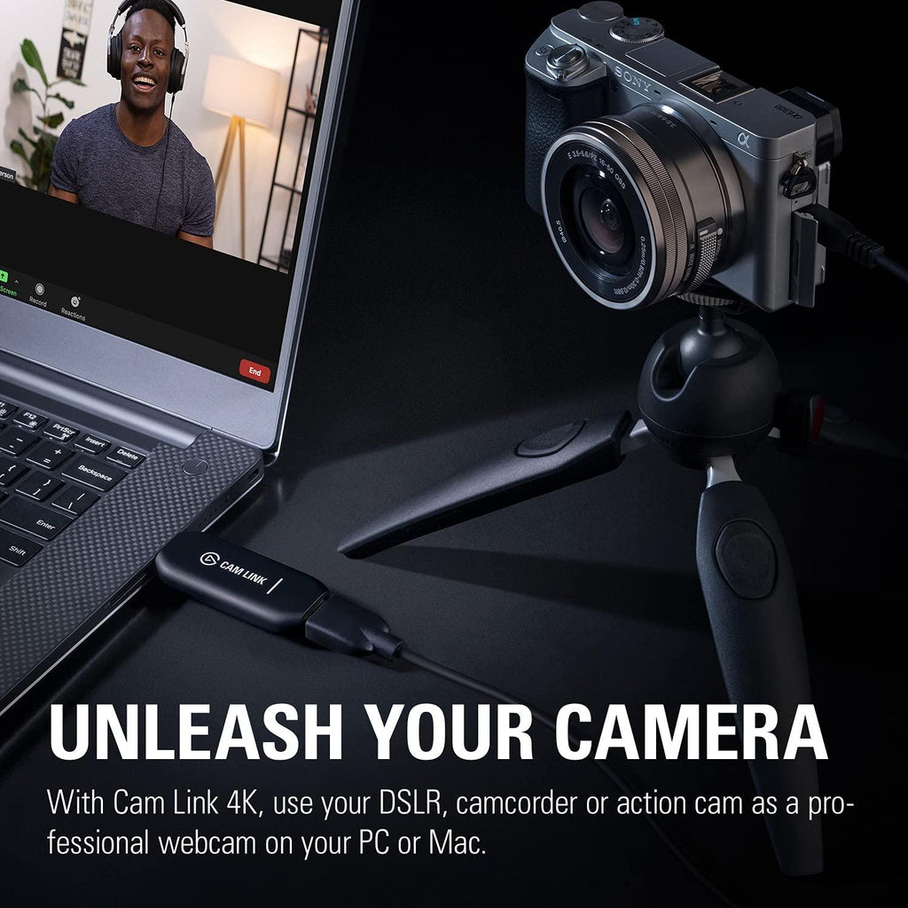 Corsair Elgato Cam Link 4K USB 3.0 Broadcast Live, Record via DSLR, Camcorder, or Action Cam, 1080p60 or 4K at 30 FPS, Compact HDMI Capture Device