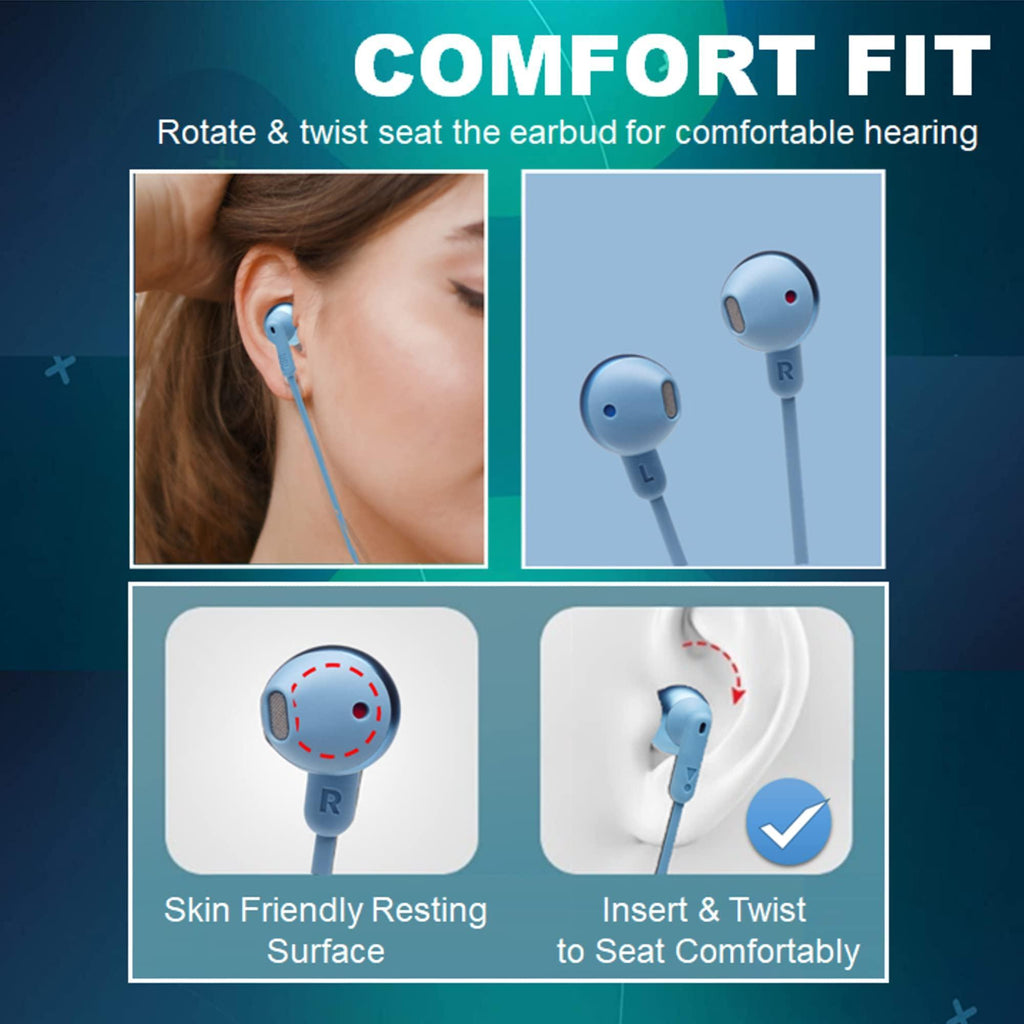 JBL Tune 215BT, 16 Hrs Playtime with Quick Charge, in Ear Bluetooth Wireless Earphones with Mic, 12.5mm Premium Earbuds with Pure Bass, BT 5.0, Dual Pairing, Type C & Voice Assistant Support (Blue) - Triveni World