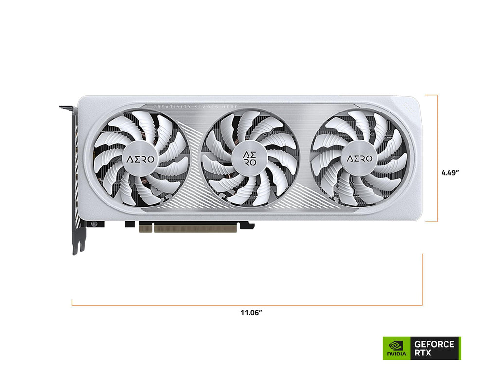 Gigabyte Geforce RTX 4060 Aero Oc 8G Graphics Card, 3X Windforce Fans, 8Gb 128-Bit Gddr6, Gv-N4060Aero Oc-8Gd Video Card - Pci_E