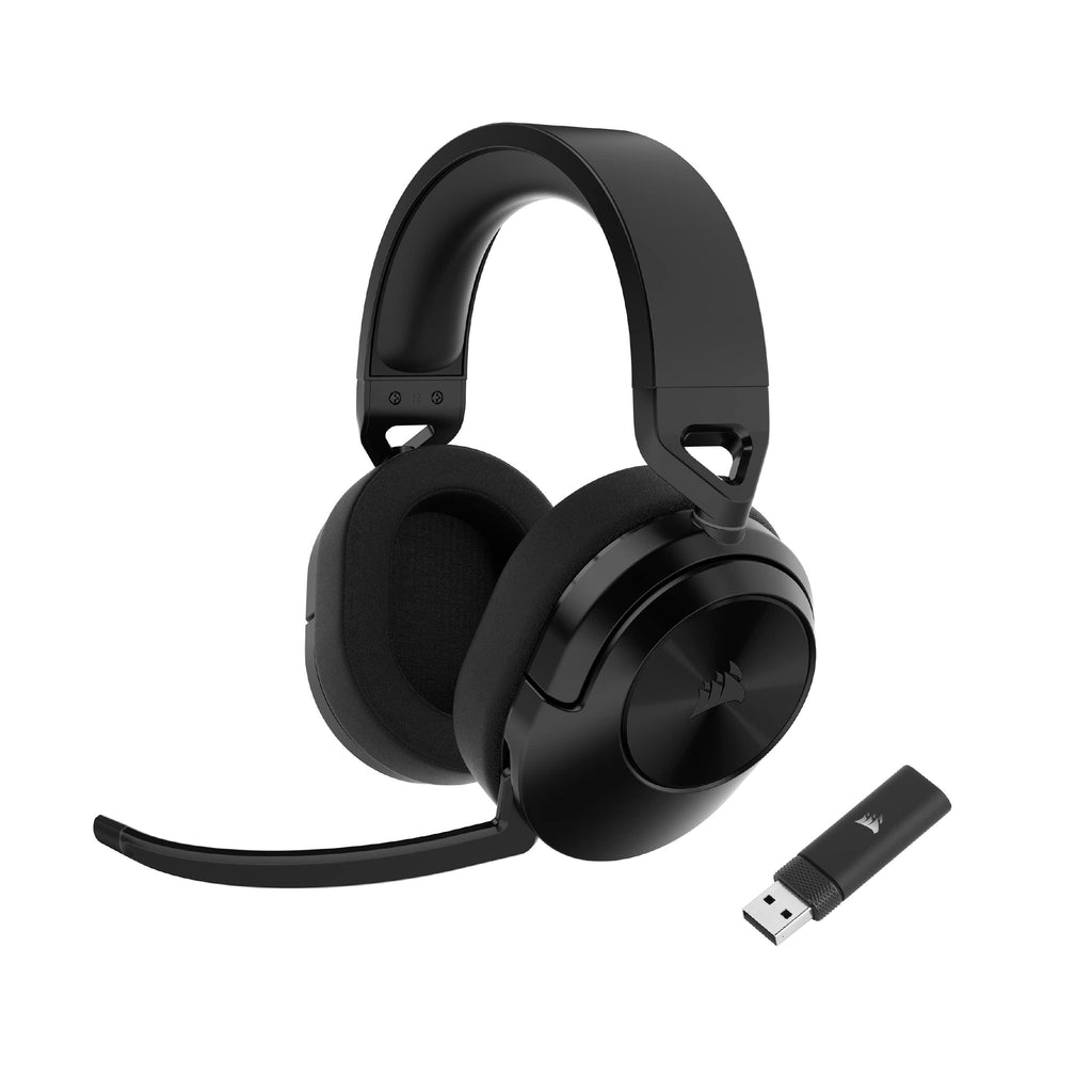 Corsair HS55 Wireless Gaming Headset, Carbon, Low-Latency 2.4Ghz Wireless or Bluetooth, Dolby Audio 7.1 Surround Sound on PC and Mac, Omni-Directional Microphone with Flip-to-Mute Function