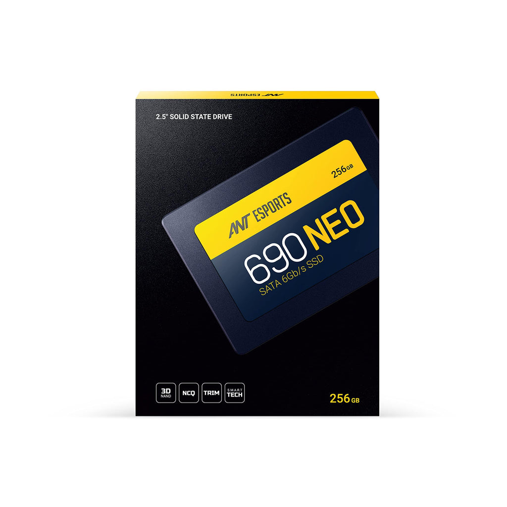 Ant Esports 690 Neo Sata 2.5" 256GB Internal Solid State Drive/SSD with SATA III Interface, 6Gb/s, Fast Performance, Read/Write - 500/400 MB/s, Quad Channel Controller compatible with PC and LAPTOP