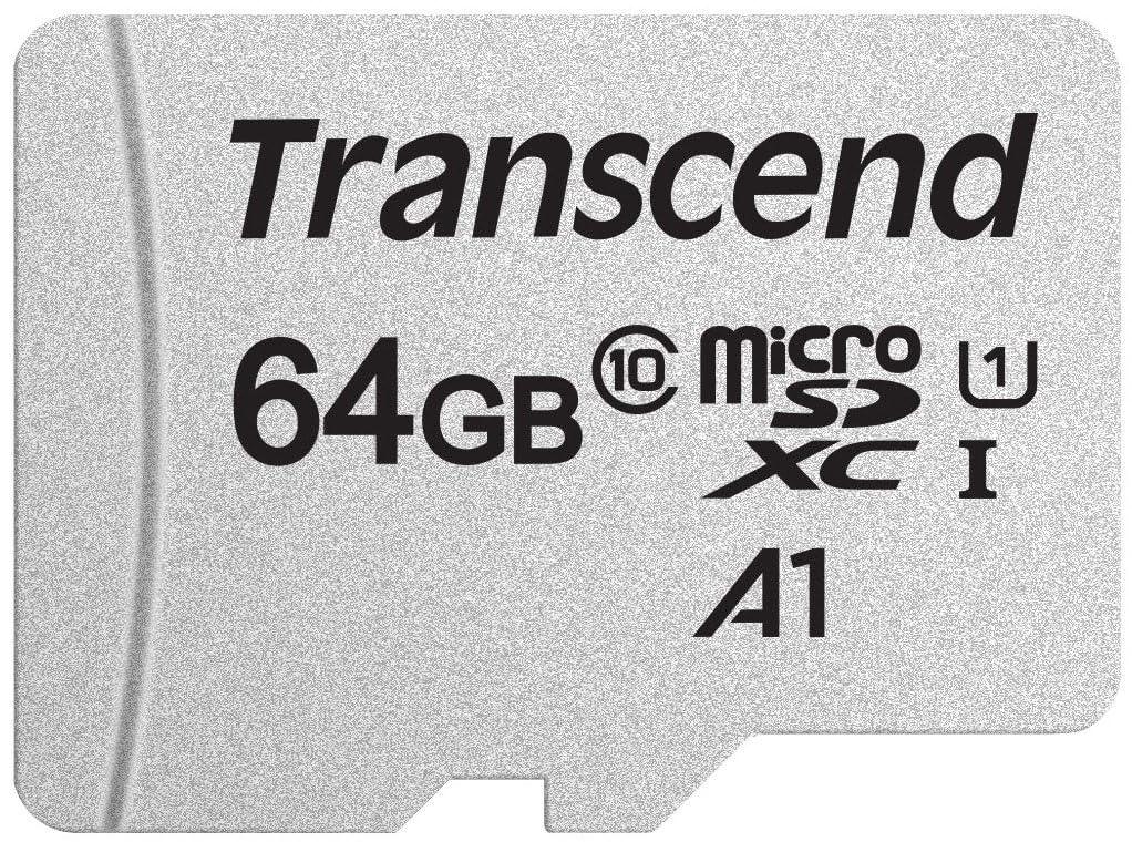 Transcend USD300S A1 64GB UHS-I U1 Class 10 Micro SD Memory Card up to 100/20 MB/s (TS64GUSD300S)