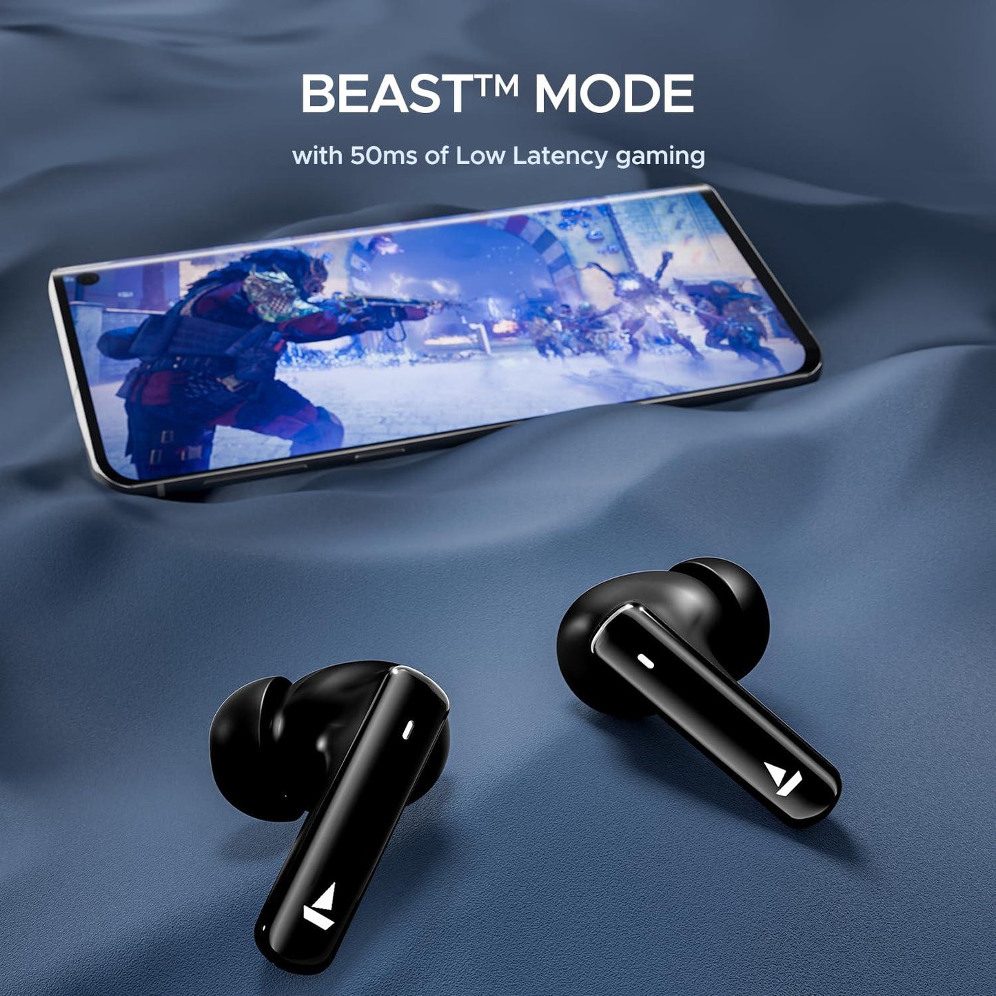 boAt Airdopes 121 Pro Plus, 100HRS Battery, 4Mics ENx, 50ms Low Latency, Fast Charge, LED Display, IPX5, v5.3 Bluetooth Earbuds, TWS Ear Buds Wireless Earphones with mic (Black)