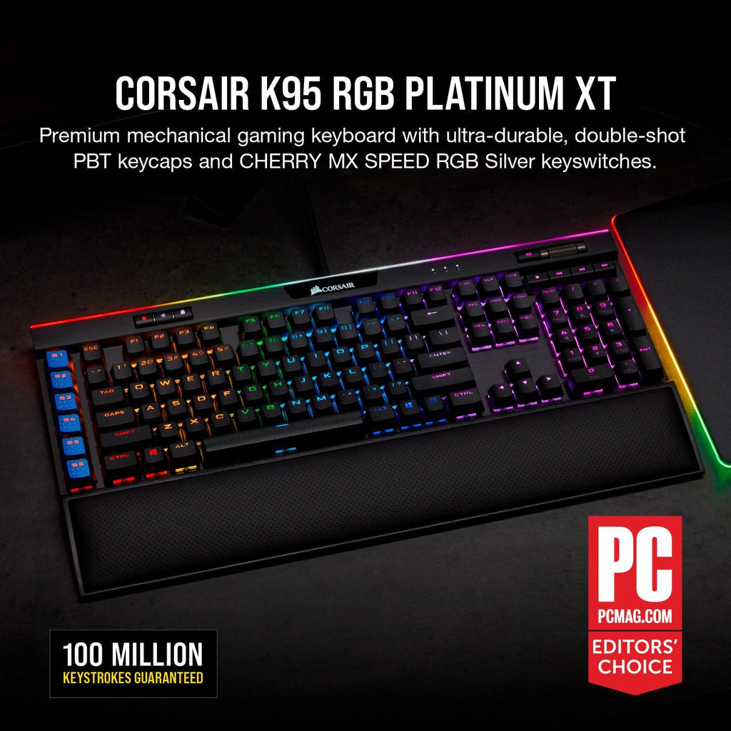 Corsair K95 RGB Platinum Xt Cherry Mx Speed RGB Led Backlit Mechanical Gaming Keyboard (Black)