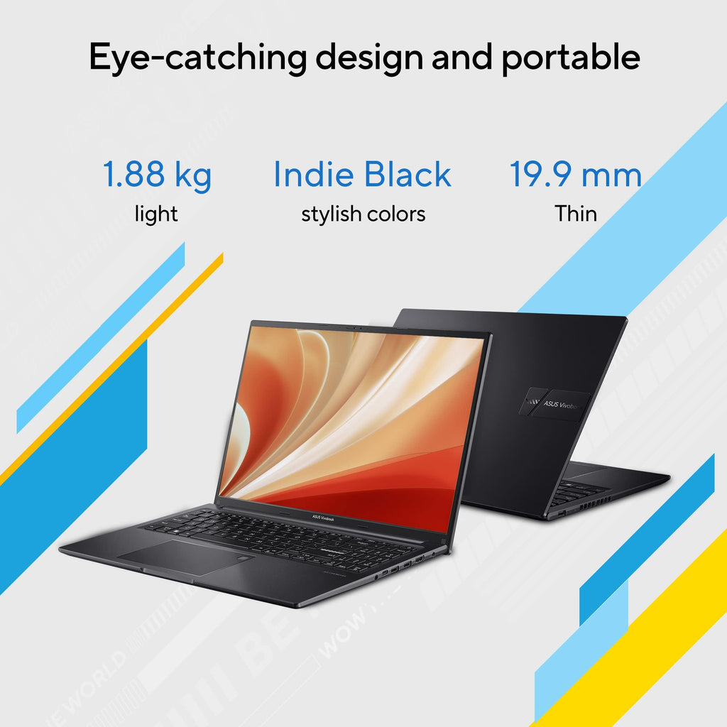 ASUS Vivobook 16, Intel®Core™ i3-1215U 12th Gen, 16" (40.64 cm) FHD+, Thin and Light Laptop (16 GB RAM/512GB SSD/Win11/FingerPrint/Black/1.88kg), X1605ZAB-MB342WS