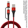 boAt Deuce USB 300 2 in 1 Type-C & Micro USB Stress Resistant, Sturdy Cable with 3A Fast Charging & 480mbps Data Transmission, 10000+ Bends Lifespan and Extended 1.5m Length(Martian Red)