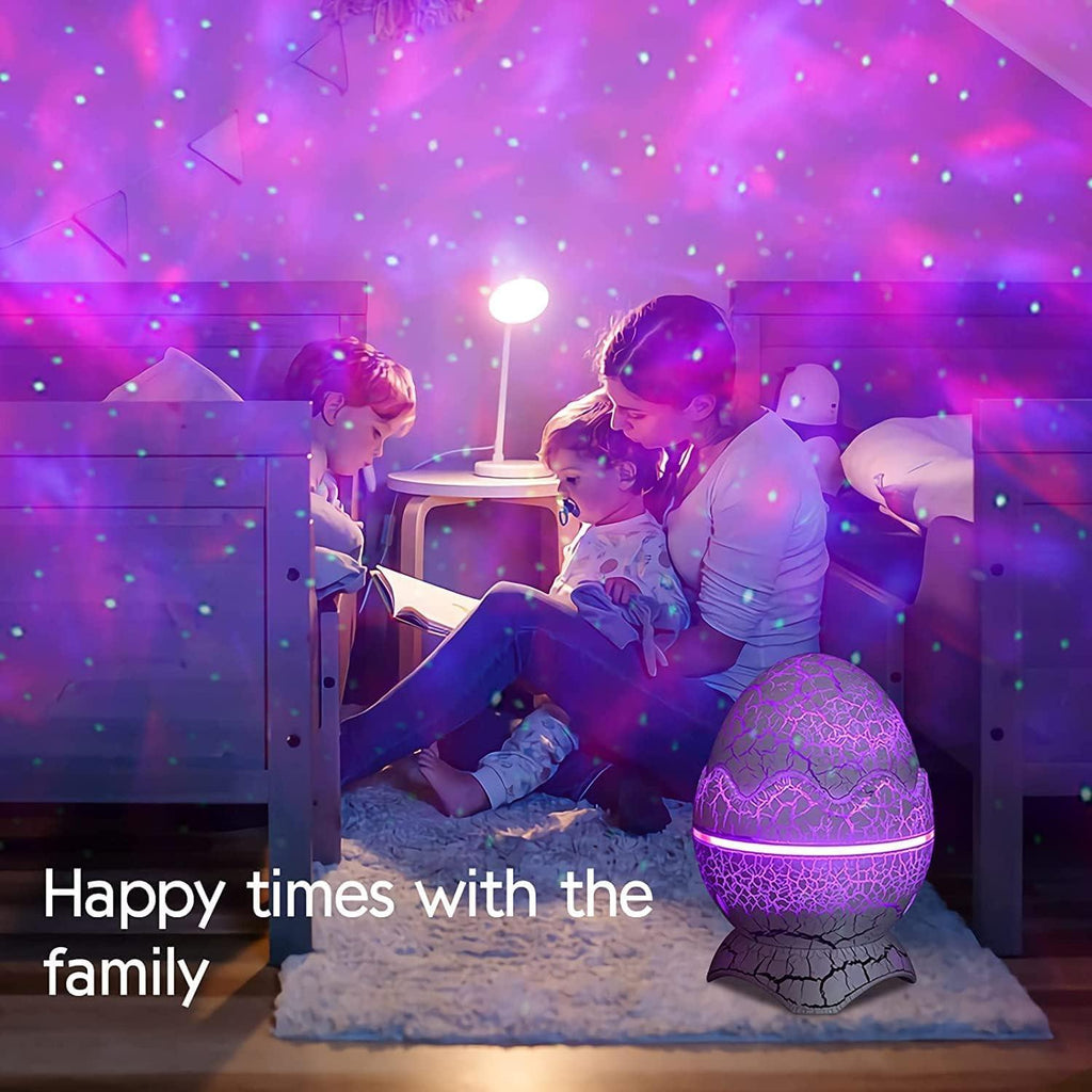 PIKOY Dinosaur Egg Galaxy Star Projector Starry Light with Wireless Music Player, Night Light with White Noise, Nebula, Timer & Remote Control Best Gift & Decoration for Children's and Adults' Bedroom