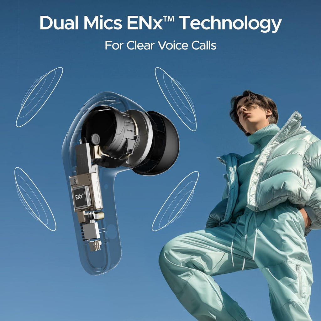 boAt Airdopes 311 Pro TWS in-Ear Earbuds w/Up to 50 HRS Playtime, Dual Mics with ENx™ Tech, 50 ms low-latency BEAST™ Mode, ASAP™ Charging, IWP™ Tech(Active Black)