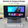 SOULION R50 Bluetooth Computer Speakers, 3.5mm PC Sound Bar for Desktop Monitor, Wired USB Powered & Colorful RGB Lights with Switch Button, Stereo Surround Sound Soundbar PC Spearkers for Computer