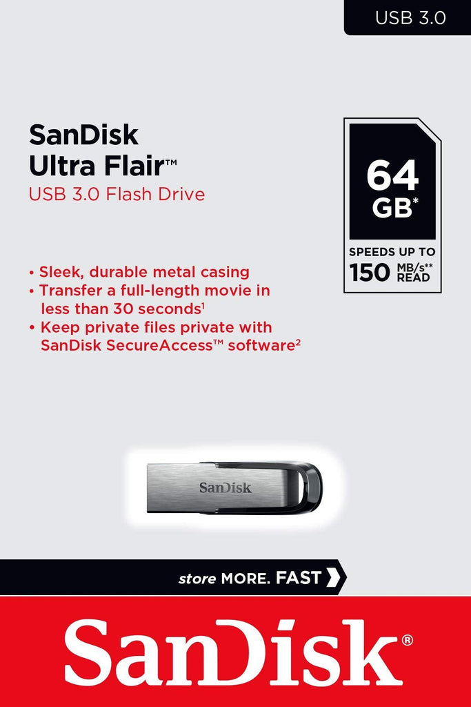 SanDisk Ultra Flair 64GB USB 3.0 Pen Drive, Multicolor