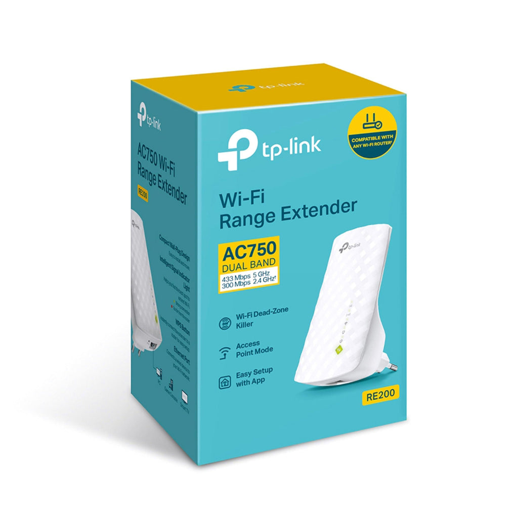 TP-Link AC750 Wifi Range Extender | Up to 750Mbps | Dual Band WiFi Extender, Repeater, Wifi Signal Booster, Access Point| Easy Set-Up | Extends Wifi to Smart Home & Alexa Devices (RE200)