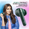 pTron Newly Launched Bassbuds Duo Pro TWS Earbuds, TruTalk AI-ENC Calls, 38H Playback Time, Deep Bass, Movie/Music Modes, In-Ear Bluetooth 5.3 Headphones with HD Mic,Fast Type-C Charging & IPX5(Green) - Triveni World