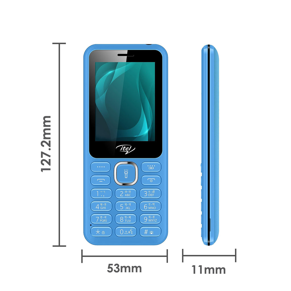 itel it5027 Keypad Mobile Phone with 2.4 inch Display Size |11mm Slim Body| 1200 mAh Battery| King Voice | Blue