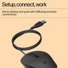 HP 150 Wired Mouse- Elegant Ergonomic Design, 1600 DPI Optical Tracking, USB Plug & Play / 3 Years Warranty (240J6AA), Black