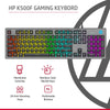 HP K500F Backlit Membrane Wired Gaming Keyboard with Mixed Color Lighting, Metal Panel with Logo Lighting, 26 Anti-Ghosting Keys, and Windows Lock Key / 3 Years Warranty(7ZZ97AA)