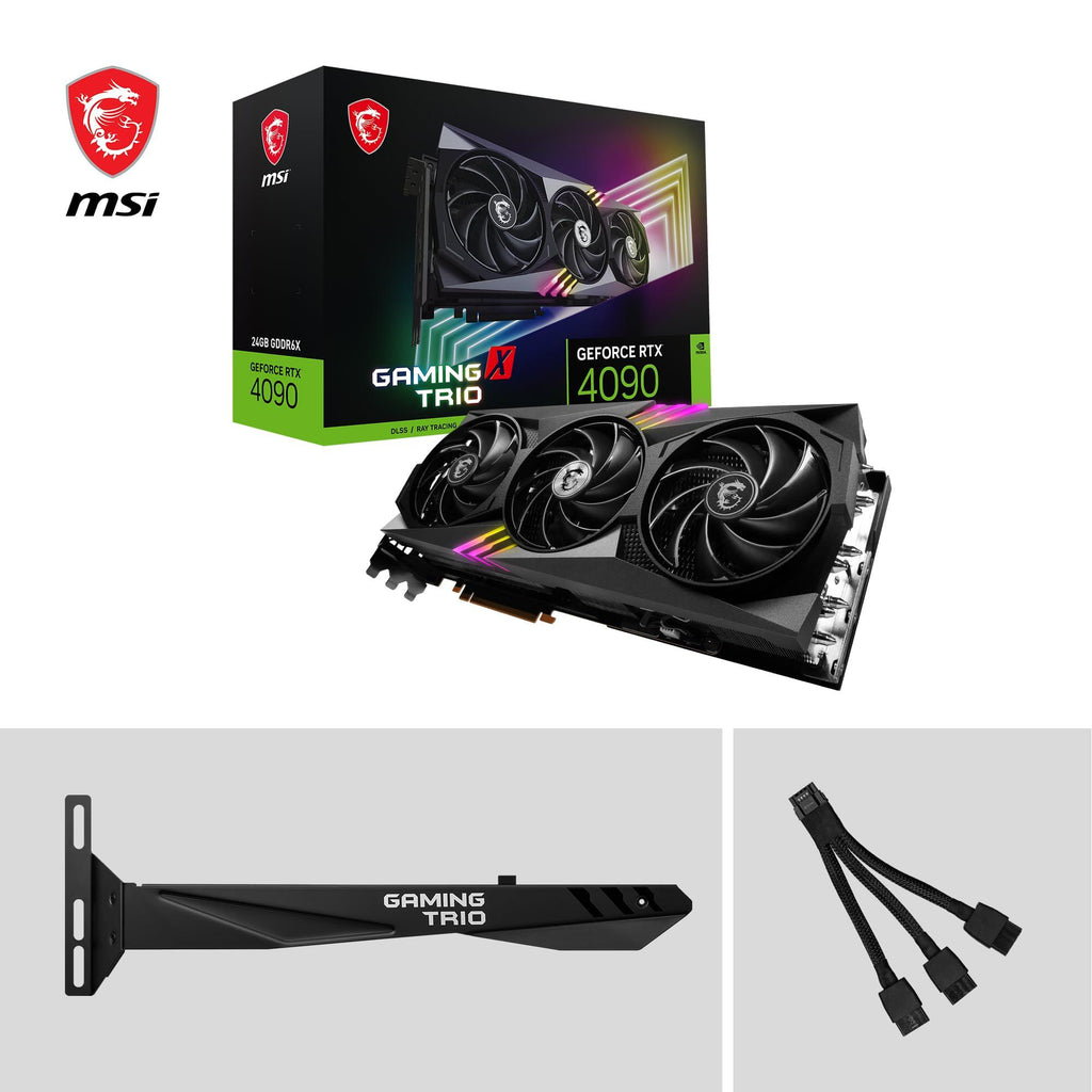 MSI GeForce RTX 4090 Gaming X Trio 24G Graphic Card I NVIDIA GeForce RTX 4090 GPU | 24 GB GDDR6X 384-bit Memory, | 21 Gbps Speed | PCI Express 4 Interface | Upto 2610 MHz | TORX Fan 5.0, Tri FROZR 3