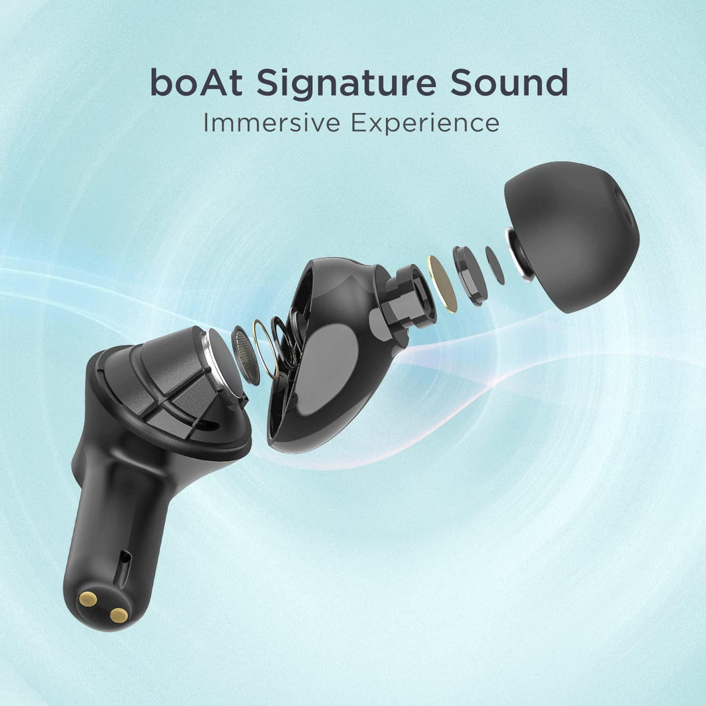 boAt Airdopes 393ANC True Wireless in Ear Earbuds with 32dB Hybrid ANC, Quad Mics with ENx™ Tech, 30 Hours Playback, Beast™ Mode,ASAP™ Charge,Ambient Mode,Bluetooth v5.2 IWP™,IPX5(Rogue Black) - Triveni World