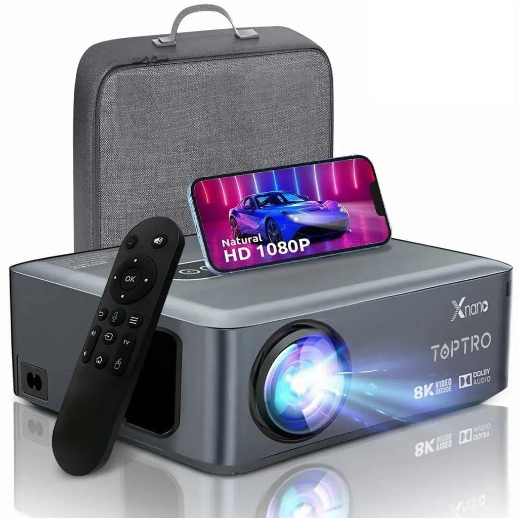 【9000 Lumen, Widevine L1 Certified, 2GB RAM 16GB & HDMI ARC】 TOPTRO X1 1080p Native Resolution Projector for Home 4K Support, 5G WiFi BT, 4K YouTube Netflix Prime Hotstar & More 300" Max Display