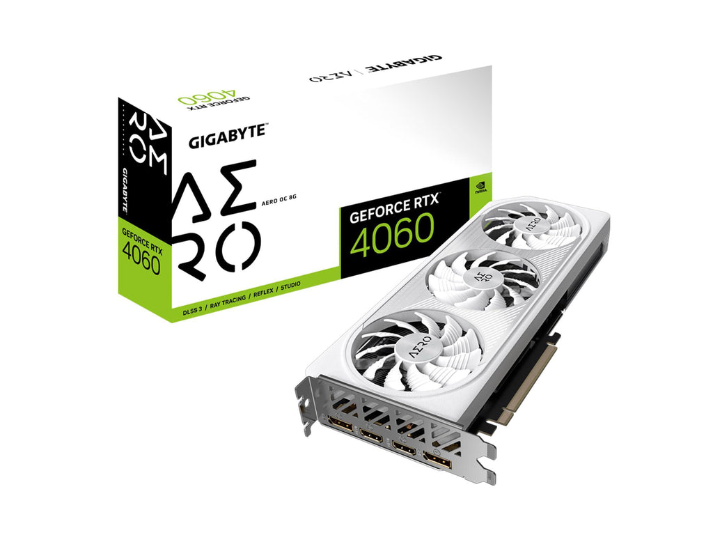 Gigabyte Geforce RTX 4060 Aero Oc 8G Graphics Card, 3X Windforce Fans, 8Gb 128-Bit Gddr6, Gv-N4060Aero Oc-8Gd Video Card - Pci_E