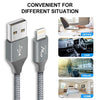 Wayona Nylon Braided USB to Lightning Fast Charging and Data Sync Cable Compatible for iPhone 14,13, 12,11,X, 8, 7, 6, 5, iPad Air, Pro, Mini (3 FT Pack of 1, Grey)