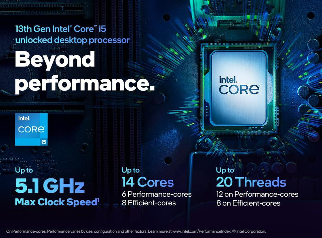 Intel Core i5-13600KF Desktop Processor 14 cores (6 P-cores + 8 E-cores) 24M Cache, up to 5.1 GHz' LGA 1700