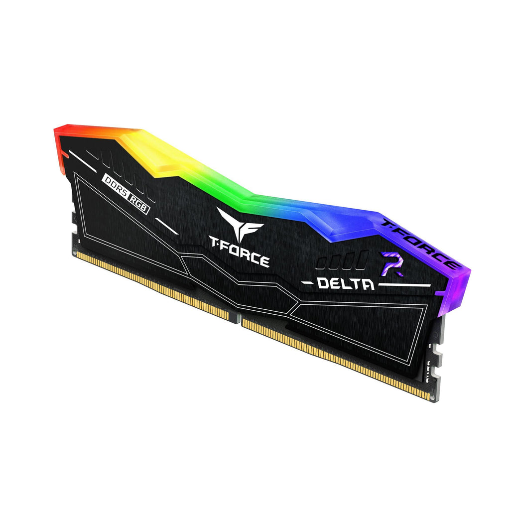 TEAMGROUP T-Force Delta RGB DDR5 Black 32GB Kit (16GBx2) 6000MHz (PC5-48000) CL38 Desktop Gaming Memory Module Ram - FF3D532G6000HC38ADC01