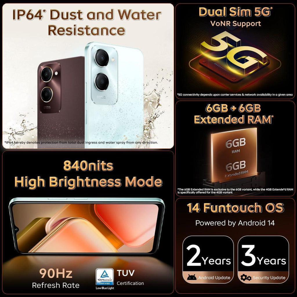 iQOO Z9 Lite 5G (Mocha Brown, 6GB RAM, 128GB Storage) | Dimensity 6300 5G | 50MP Sony AI Camera | Charger in The Box