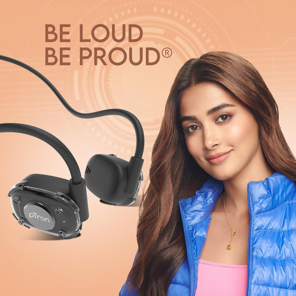 pTron Newly Launched Tangent Impulse, Safebeats in Ear Wireless Headphones with Mic, 10H Playtime, Designed for Ear Health & Comfort, Bluetooth 5.3, Dual Device Pairing & Type-C Fast Charging(Black) - Triveni World