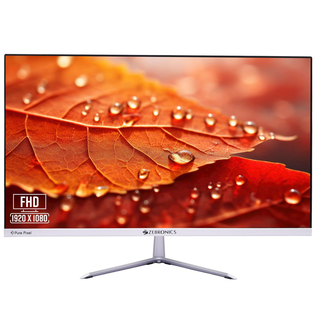 ZEBRONICS EA124 LED Monitor with FHD 1920x1080,75Hz Refresh Rate, 16.7M Colors, 16:9 Aspect Ratio, 250 nits Brightness (max), Ultra Slim Bezel, Built-in Speakers, Metal stand, Dual Input