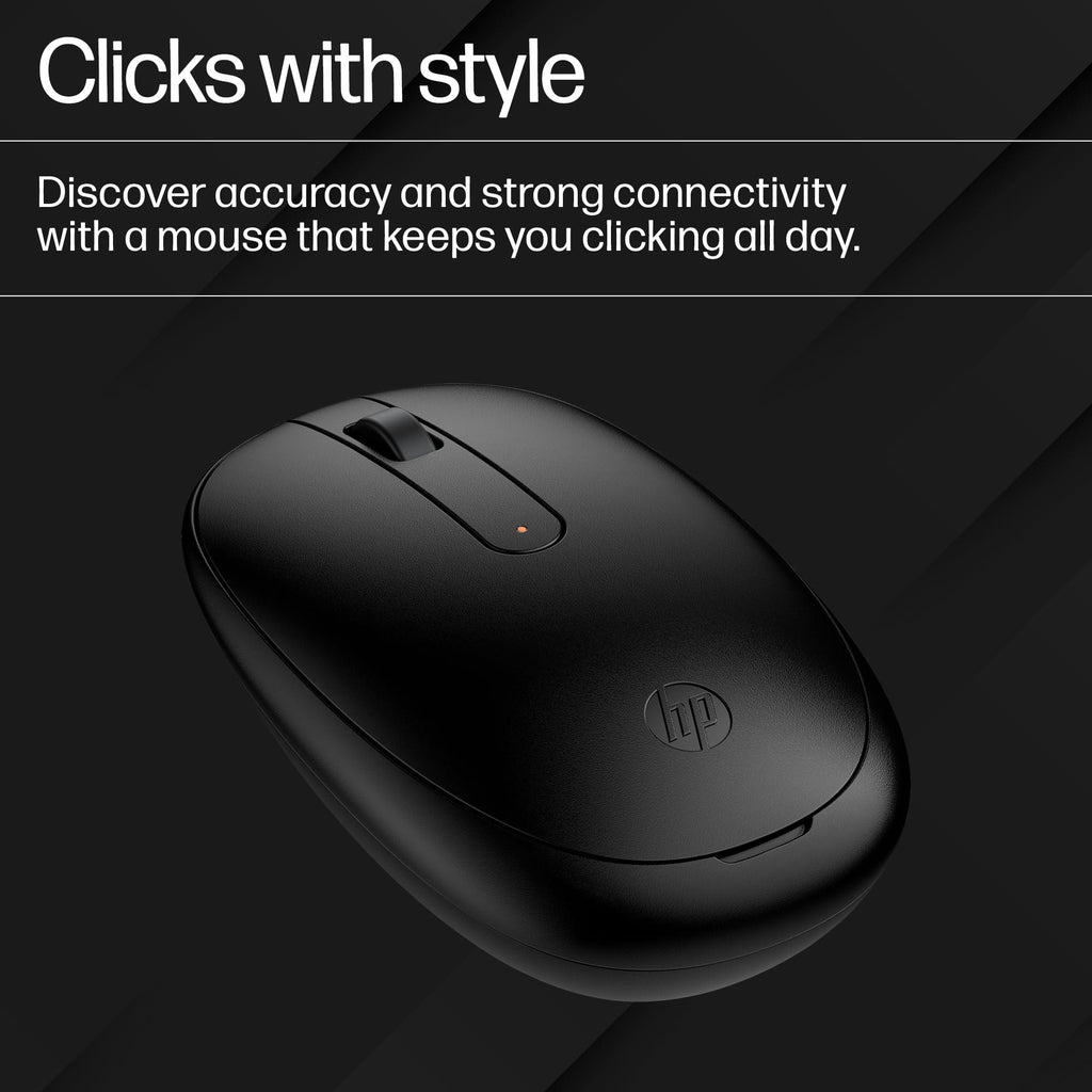 HP 240 Bluetooth Wireless Mouse with 3 Buttons/1600 DPI Red Optical Tracking/Sleek and Ambidextrous/Compatible to Windows 10, macOS, Chrome OS, 3 Years Warranty (Black)