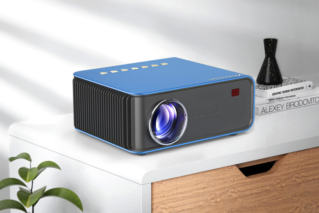 XElectron WiFi S2 Full HD 1080p Resolution Projector | 150" (381 cm) Display | 3800 Lumens (350 ANSI) | Screen Mirroring, YouTube | HDMI, AV, USB, Audio Out Connectivity T4 (Blue)