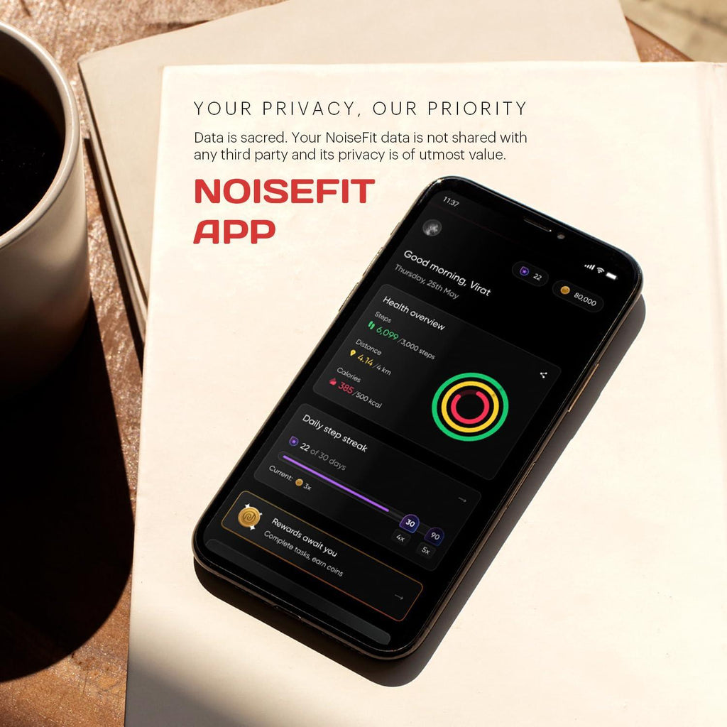 Noise ColorFit Pulse 4 with 1.85" Dynamic AMOLED Display, 600 Nits Brightness, BT Calling Smart Watch, Premium Build, 7 Days Battery Life, 24*7 Heart Rate & Sleep Tracking on NoiseFit App (Black Link) - Triveni World