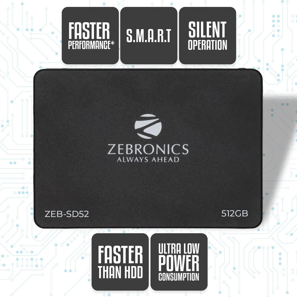 ZEB-SD52 SSD 512GB, SATA II and SATA III Interface, QLC, Silent Operation