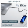 Ambrane 100W Type-C to Type-C Fast Charging Cable Compatible with iPhone 15, Samsung, OnePlus, Google Pixel, Laptop, Macbook & Type C Devices, 480mbps Data Sync, Braided Cable, 1.5m Length (ABCC-100)