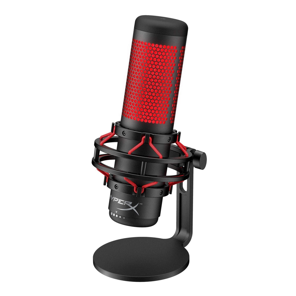 (Refurbished) HyperX QuadCast - USB Condenser Gaming Microphone, for PC, PS4 and Mac, Red LED - Black (HX-MICQC-BK)