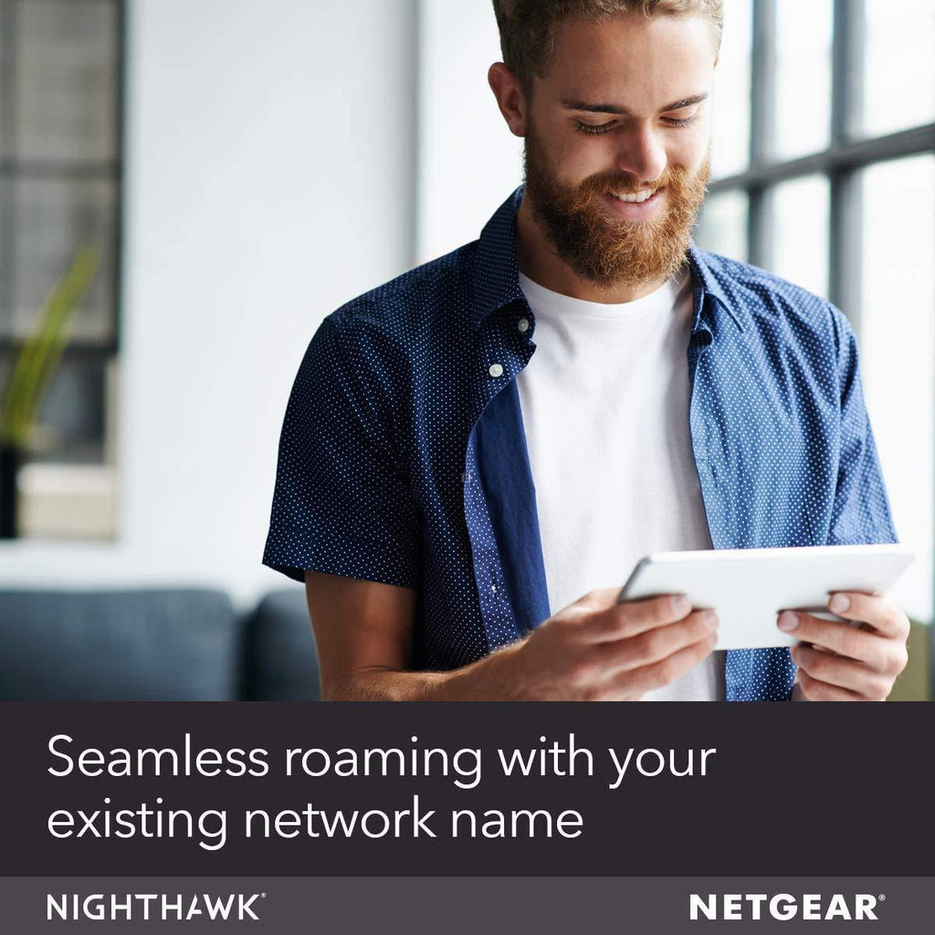 NETGEAR Nighthawk WiFi 6 Mesh Range Extender EAX80 - Add up to 2,500 sq. ft. and 30+ devices with AX6000 Dual-Band Wireless Signal Booster & Repeater (up to 6Gbps speed), plus Smart Roaming Extender