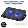 EvoFox Frost Laptop Cooling Pad with Silent Fans, 5 Adjustment Level, Silicon Pads, Iron mesh and Blue LED Lights, 2 USB Ports, for Laptops Upto 15.6 inches (Grey)