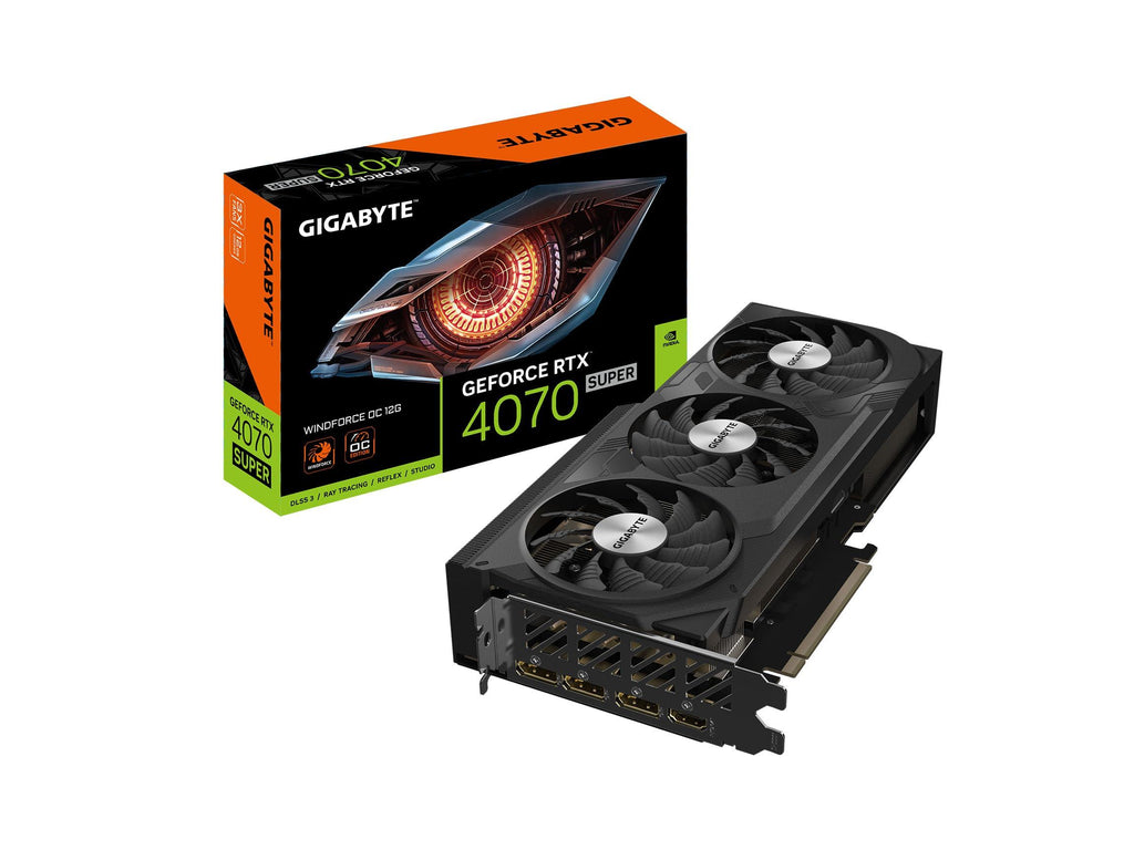 GIGABYTE Geforce RTX 4070 Super Windforce Oc 12G Graphics Card, 3X Windforce Fans, 12Gb 192-Bit Gddr6X, pci_e_x16, Gv-N407Swf3Oc-12Gd Video Card