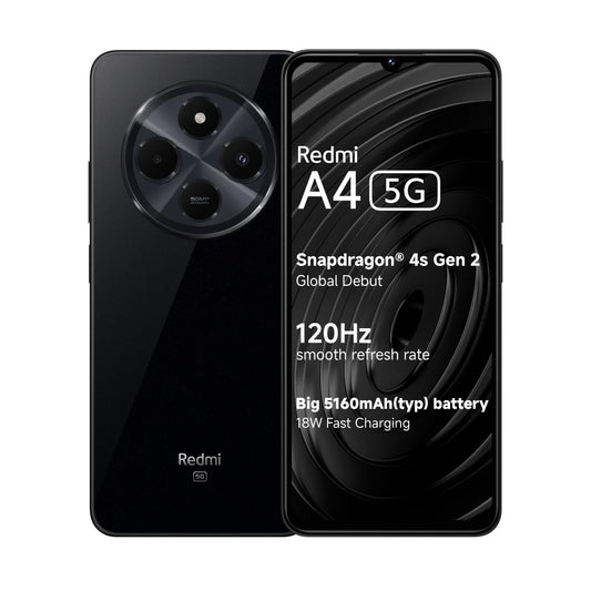 Redmi A4 5G (Starry Black, 4GB RAM, 64GB Storage) | Global Debut SD 4s Gen 2 | Segment Largest 6.88in 120Hz | 50MP Dual Camera | 18W Fast Charging