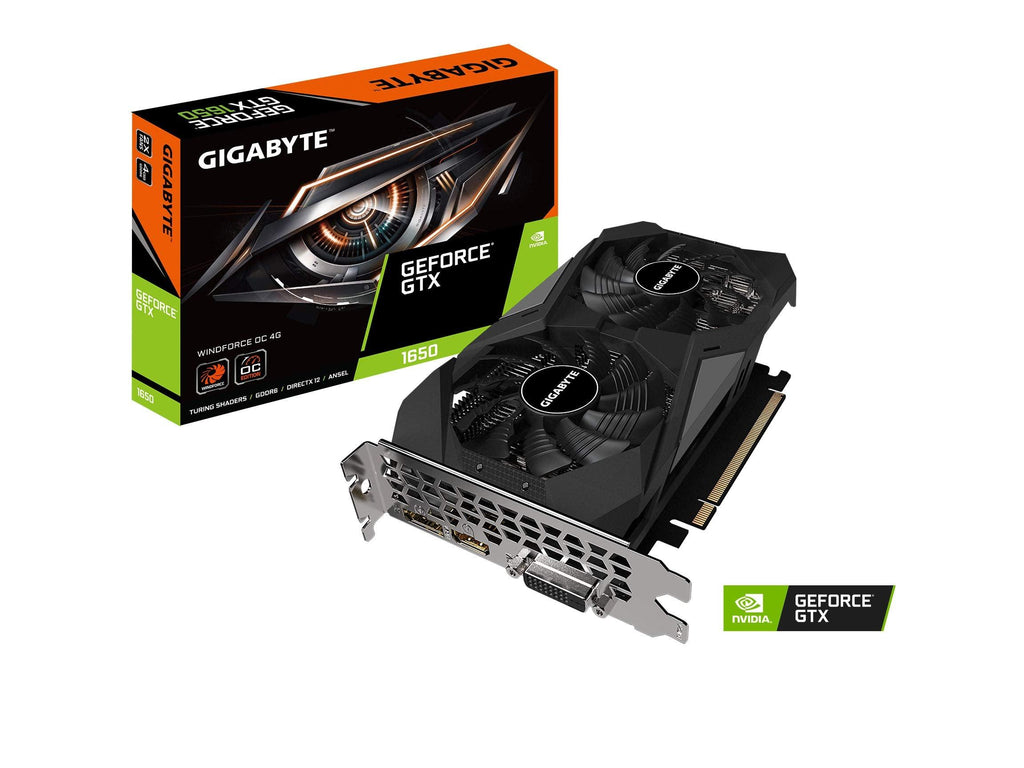 GIGABYTE Nvidia GeForce ® GTX 1650 D6 pci_e_x16 WINDFORCE OC 4GD Graphics Card with Integrated 4GB GDDR6 Memory (GV-N1656WF2OC-4GD)