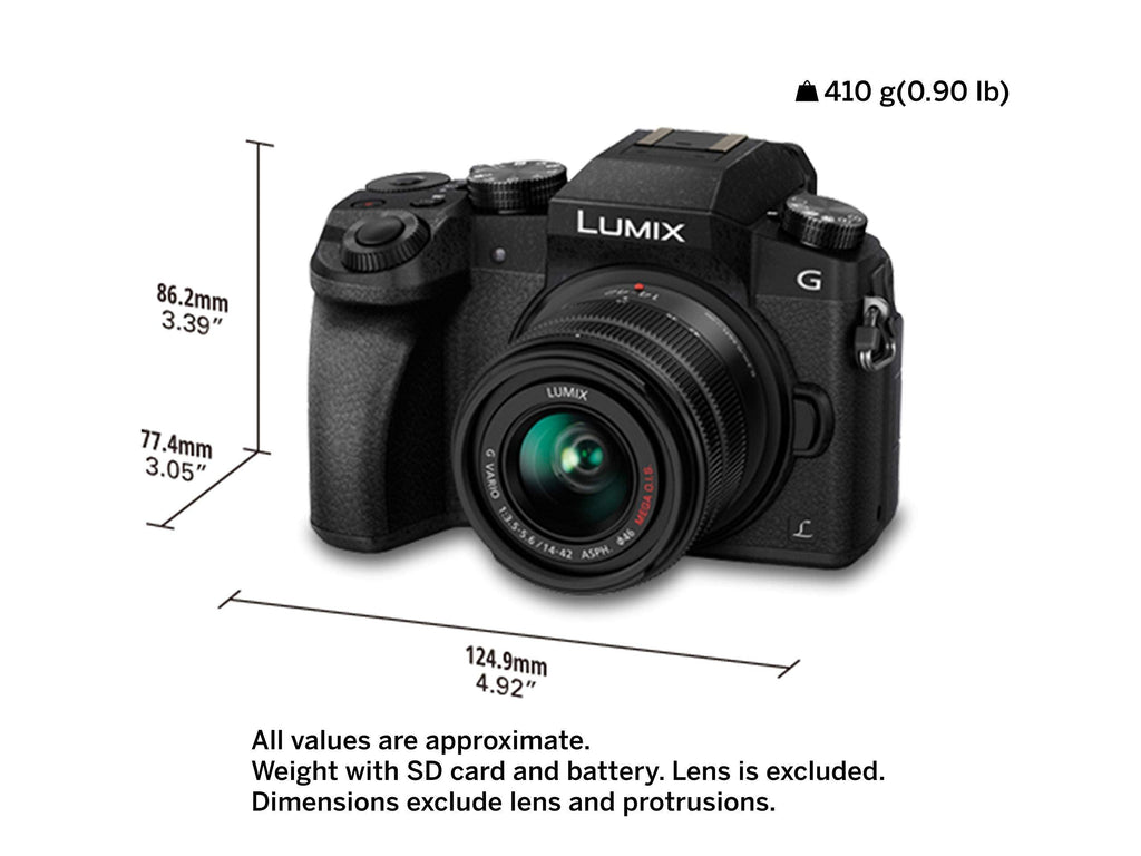 Panasonic LUMIX G7 16.00 MP 4K Mirrorless Interchangeable Lens Camera Kit with 14-42 mm Lens (Black) with 3x Optical Zoom