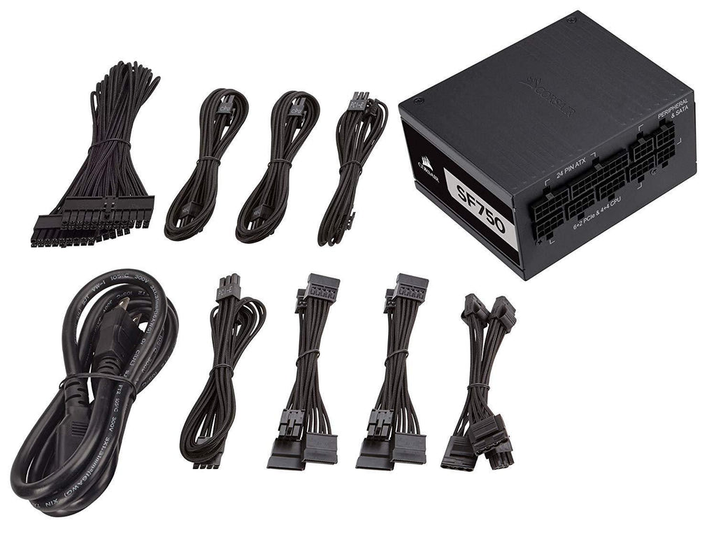 Corsair SF750 Fully Modular 80 Plus Platinum Certified Power Supply, 750 Watt-Black